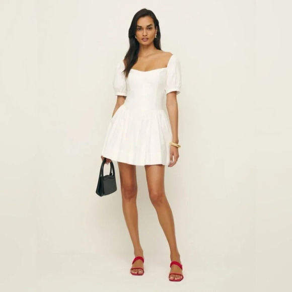 NEW Reformation Calie Mini Short Sleeve  Dress Cotton | size 2 - Picture 2 of 11
